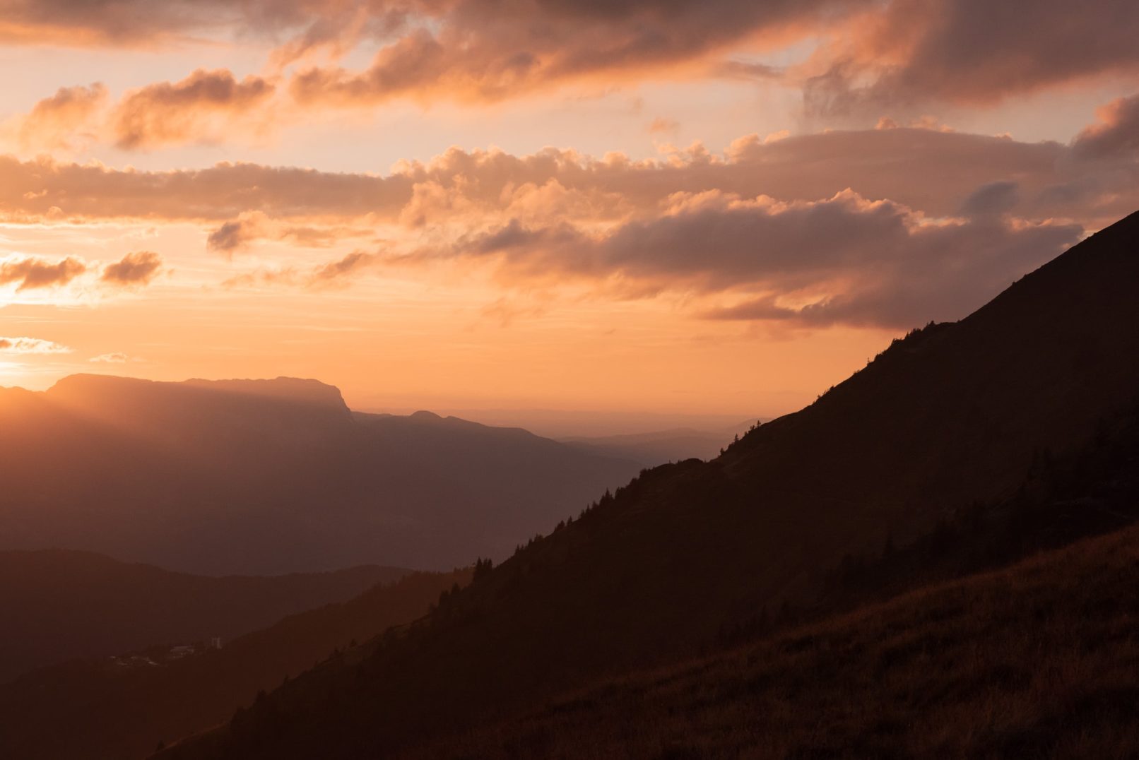 coucher de soleil au col de claran