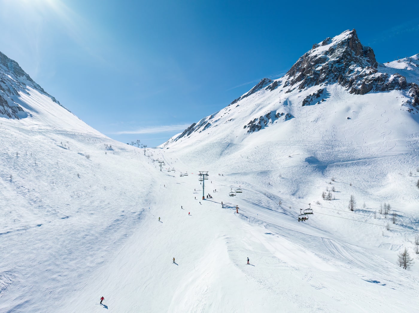 piste de ski avec télésiege