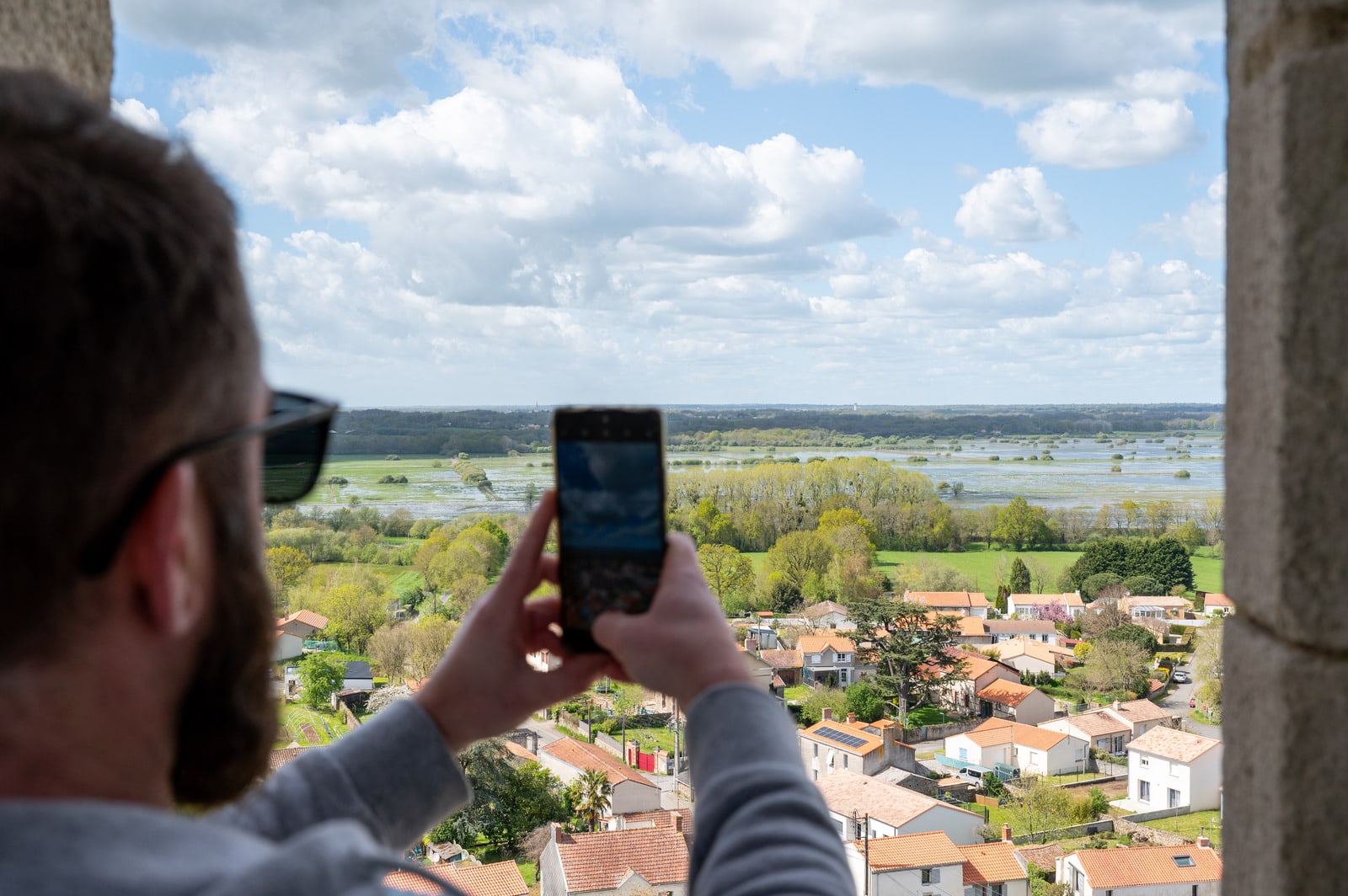 vue depuis le clocher au téléphone